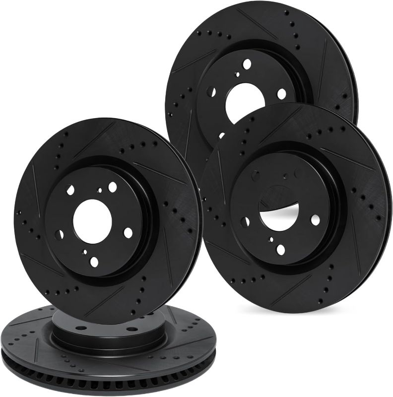 Photo 1 of R1 Concepts Front and Rear Brake Rotors For 2010 Buick Allure, 2010-2016 Buick LaCrosse, 2011-2017 Buick Regal| Drilled Slotted Disc Brake Rotors| Brakes and Rotors Brakes and Rotors
