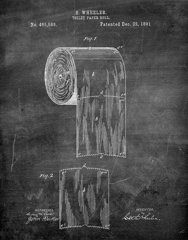 Photo 1 of Toilet Paper Roll 1891 - Patent Art Print 