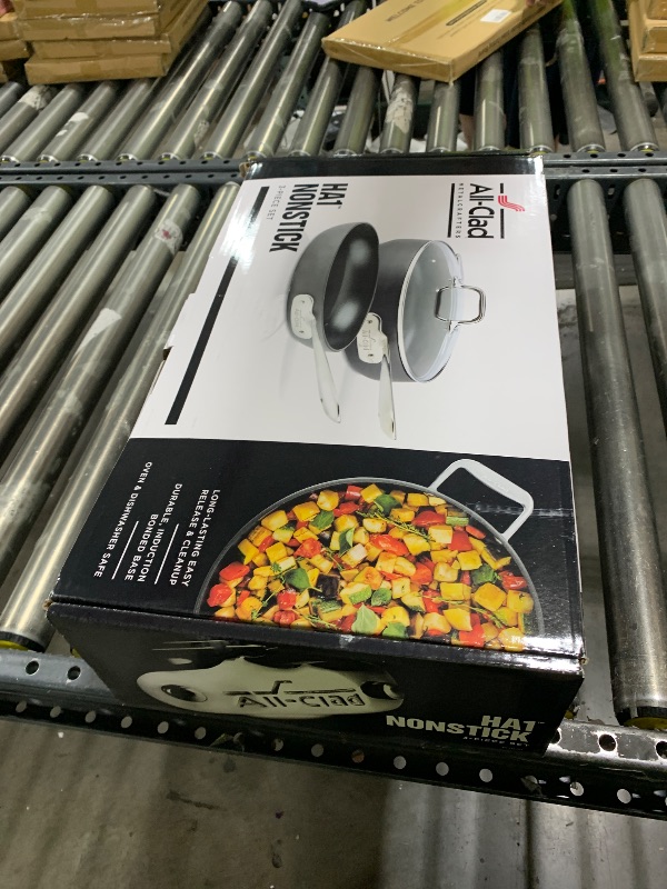 Photo 1 of All-Clad HA1 Hard Anodized Nonstick Saute Pan with Lid and Fry Pan Set 4 Quart, 10 Inch Induction Oven Broiler Safe 500F Pots and Pans, Cookware Black