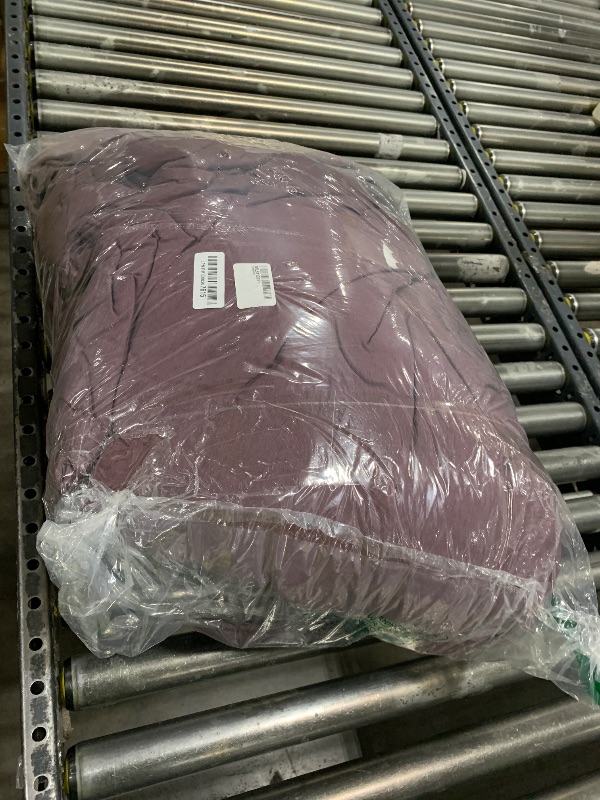 Photo 1 of Monbix Queen Comforter Set - 7 Pieces Cationic Dyeing Italian Plum Bed in a Bag Queen Bedding Sets
