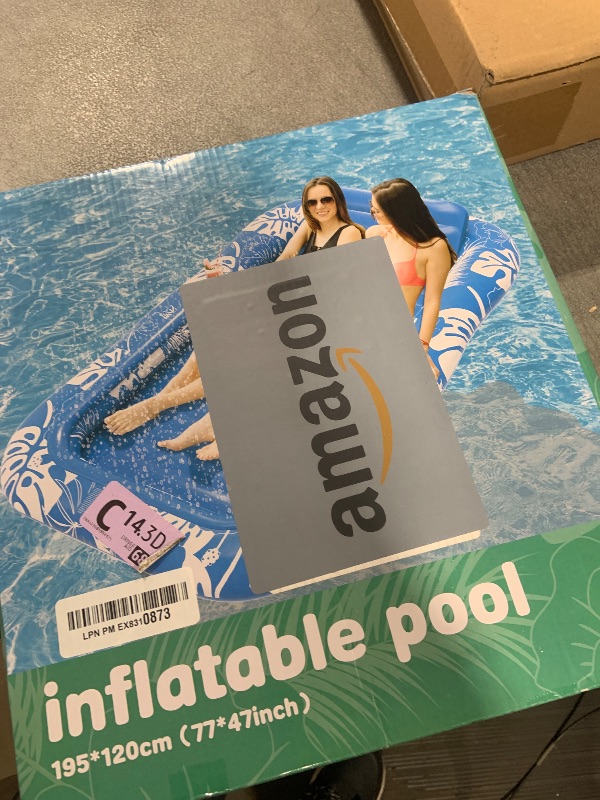 Photo 1 of Inflatable Tanning Pool Lounger Float with Sprinkler, 77" x 48" Pool Floats Adult with Pillow, 6 in 1 Suntan Tub Raft Floatie with Drink Holder Sunbathing Water Lounge
