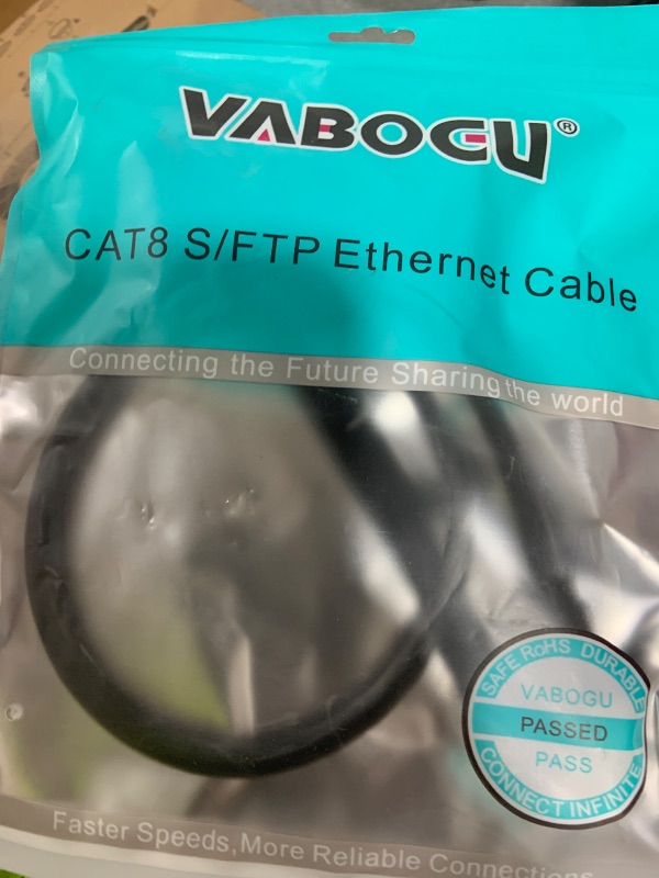 Photo 1 of Cat 8 Ethernet Cable, 1.5Ft 3Ft 6Ft 10Ft 15Ft 20Ft 30Ft 40Ft 50Ft 60Ft 100Ft Heavy Duty High Speed Internet Network Cable, Professional LAN Cable Shielded in Wall, Indoor&Outdoor