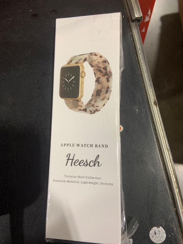 Photo 1 of Heesch Compatiable with Apple Watch Band 42mm 44mm Women Resin Tortoise Elastic Watch Strap for Apple Watch Series 7,6,3 Wristband Bracelet for iWatch