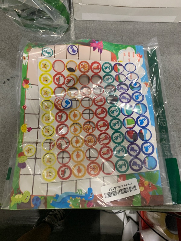 Photo 1 of Magnetic Reward Chart, Dry Erase Task Board-One Chart & 72 Magnetic Reward Magnets, Dinosaur Theme Behavior Tracker for Daily Routine, Potty Training