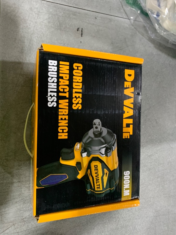 Photo 1 of Devvalte Cordless Impact Wrench for DeWalt 20V Battery,1/2 inch Power Impact Wrench, Brushless Electric Impact Gun 665Ft-lbs(900N.m) High Torque Impact Driver with 3-Mode, LED Work Light(No Battery)