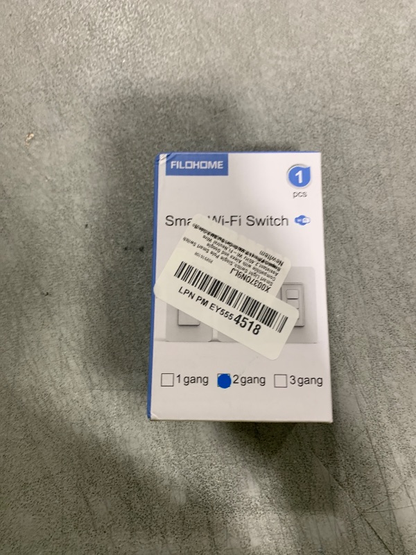 Photo 1 of Smart Light Switch,Single Pole Smart Switch Compatible with Alexa and Google Assistant,2.4GHz Wi-Fi,Neutral Wire Required,Remote?Voice Control,Schedule No Ground Wire (1 Pack Smart Switch 2 Gang)