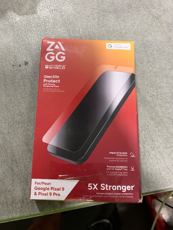 Photo 1 of ZAGG Glass Elite Google Pixel 9 / Pixel 9 Pro Screen Protector – Ultra-Strong Tempered Glass with Recycled Content, Fingerprint Resistant, Easy Installation
