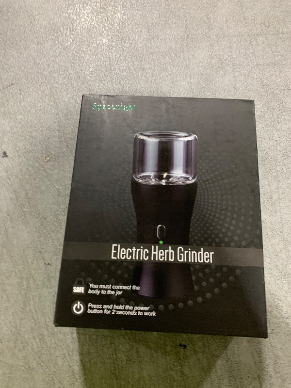 Photo 1 of Spacenight Electric Herb Grinder COMPACT for Flower Buds, USB-Rechargeable, 2pcs 1.7oz Glass Herb Chamber - Ideal for Everyday Carry