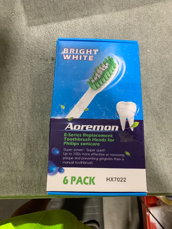 Photo 1 of Aoremon Replacement Toothbrush Heads for Philips Sonicare E-Series Essence HX7022/66 and other Screw-on Electric Toothbrush Model, 6 Pack