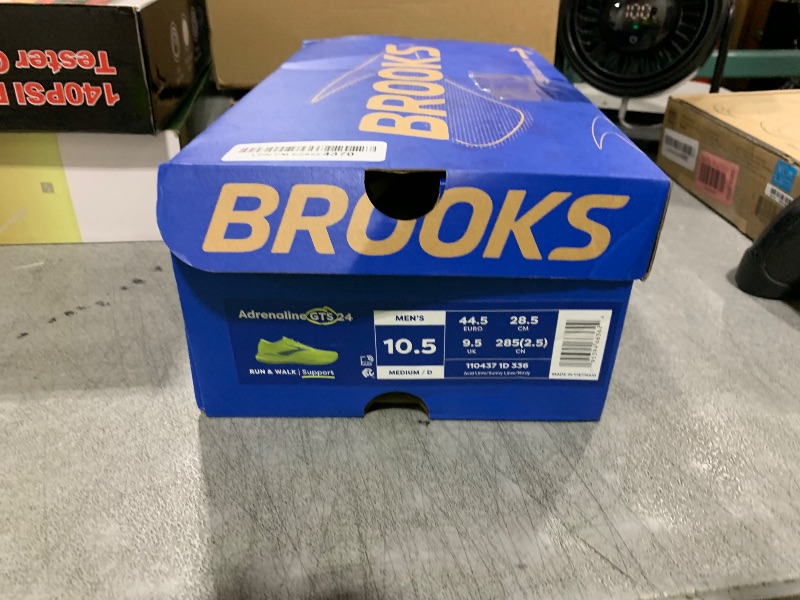 Photo 1 of Brooks Men’s Adrenaline GTS 24 Supportive Running Shoe - Acid Lime/Sunny Lime/Navy - 10.5 Medium