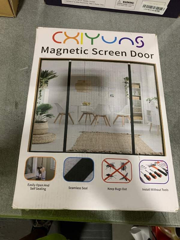 Photo 1 of CHIYUNS Double Door Mesh Screen Magnetic Closure Heavy Duty for Sliding Door 80" x 96" Extra Long Magnet Bug Screens for French Doors, Self Closing Fiberglass Mosquito Net for Doorway, Keep Bugs Out
