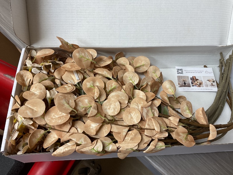 Photo 1 of Beige Silk Flower Arrangements For Home Decor, Large Floral Centerpieces For Tables, Fake Mums + Eucalyptus + Wild Flowers in Bulk, Long Stem Artificial Flowers Coffee Dining Table, Faux Mums Flowers
