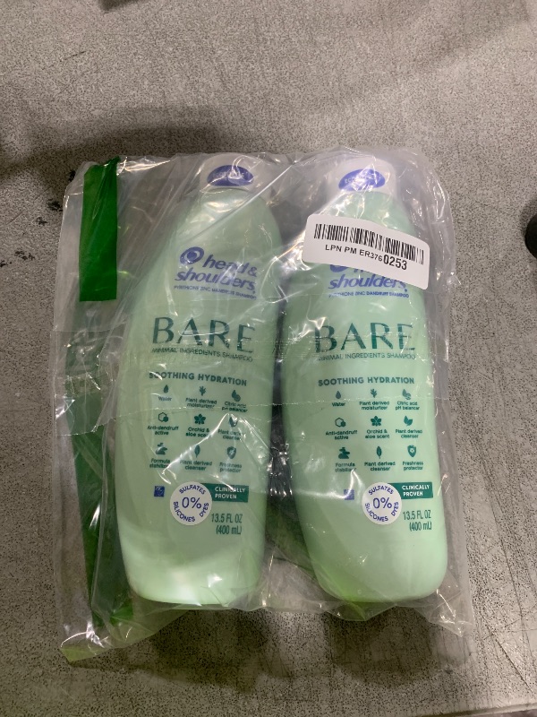 Photo 1 of Head & Shoulders BARE Dandruff Shampoo Twin Pack, Soothing Hydration, Sulfate-Free, Silicone-Free, Dye-Free, Eco-Friendly Bottles, Safe for All Hair Types, 13.5 Fl Oz Each (Set of 2)