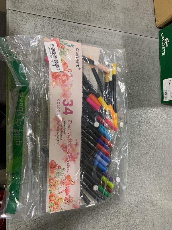 Photo 1 of Caliart 34 Double Tip Brush Pens Art Markers, Aesthetic Cute Preppy Stuff School Supplies, Artist Fine & Brush Pen Coloring Markers for Kids Adult Book Cards Drawing Craft Kit Teacher Office Supplies