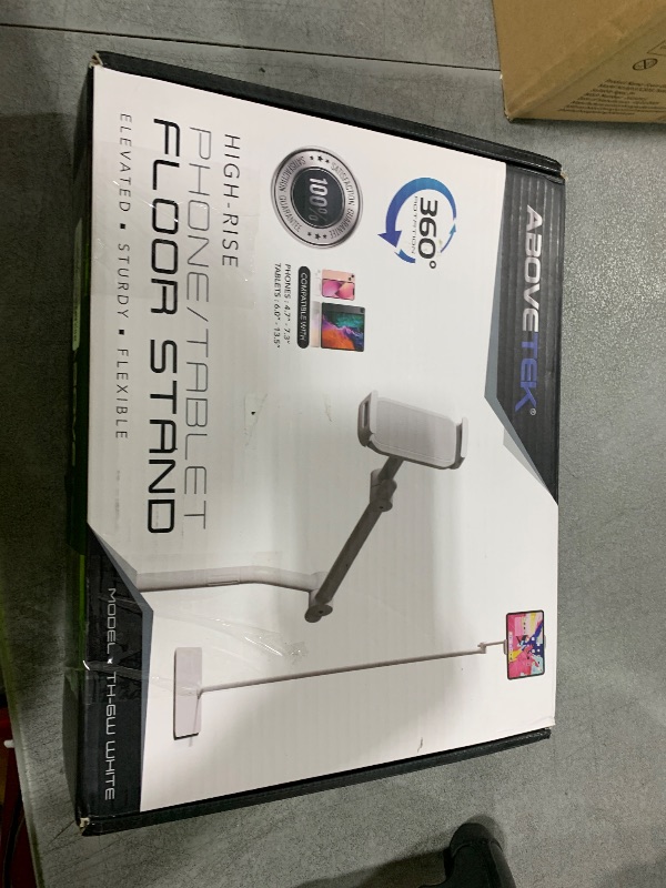Photo 1 of AboveTEK Tablet Floor Stand,Stylish Adjustable Height iPad Floor Stand with Stable Base,Aluminum 360° Rotation Holder for Sofa Bed,Fits 4.7-13.5"iPad Pro 12.9/Air/Mini,Galaxy Tab,iPhone, Kindle(White)
