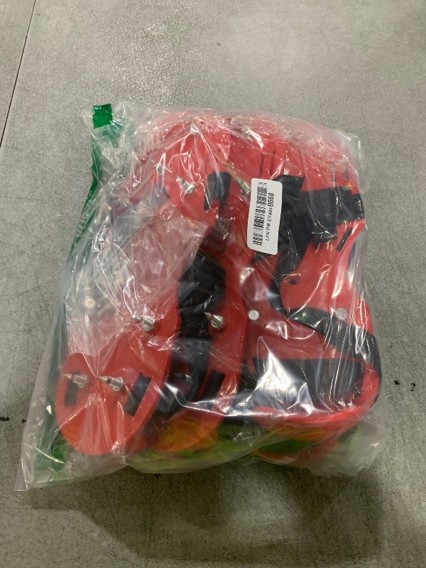 Photo 1 of QWORK Spiked Shoes, 2 Pair Lawn Aerator Shoes with 1" Short Spikes Perfect For Epoxy Floor, Overlays, Cover Installation, Red Color