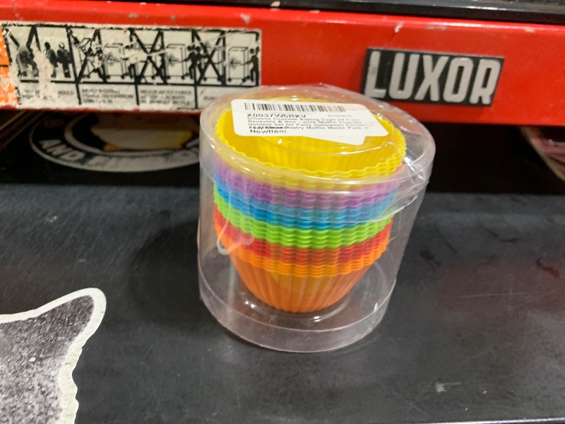 Photo 1 of Silicone Cupcake Baking Cups 24 Pack, Reusable & Non-stick Muffin Cupcake Liners Holders Set for Party Halloween Christmas, Easy Clean Pastry Muffin Molds?Pack of 24,Multicolor?