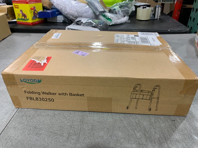 Photo 1 of Loyoda Folding Walker with Basket and Glide Skis, 5" Wheels Lightweight Walkers for Seniors and Adults, Supports Up to 350 Pounds, Adjustable Height, Compact Standard Walker
