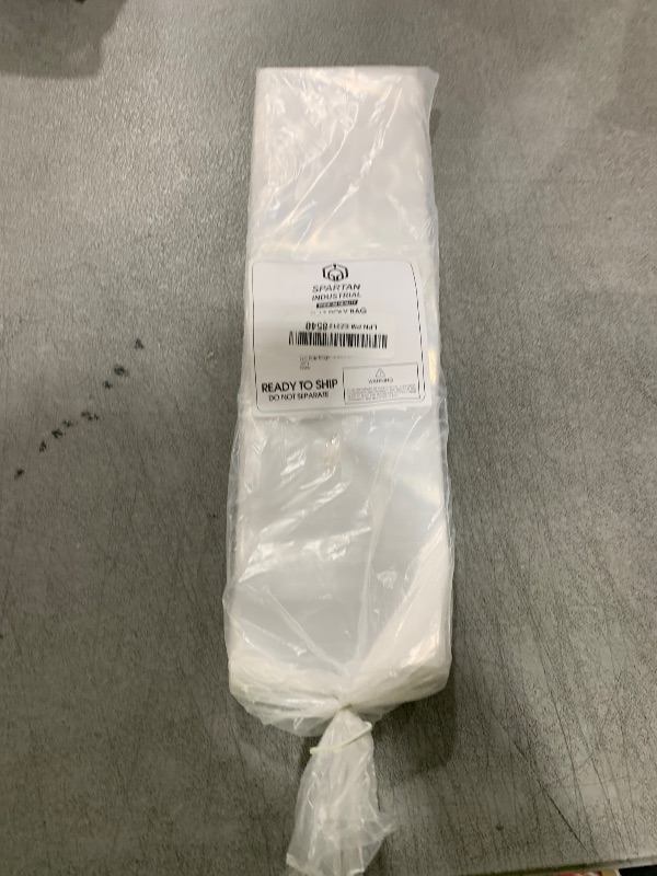 Photo 1 of Spartan Industrial - 4” X 16” (100 Count) 2 Mil Open-End Flat Plastic Bags - Heavy-Duty Clear Poly Bags for Packaging, Shipping, Storage (Bags DO NOT Have Seal & DO NOT Have Prints)