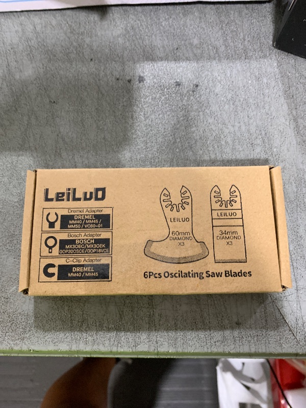 Photo 1 of LEILUO Diamond Oscillating Multi Tool Grout Removal Blades 6 Pcs Tile Grout Remover Blades Kit Compatible with DeWalt Makita Einhell and More