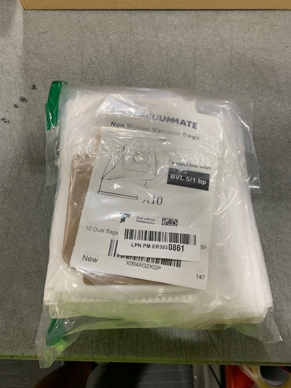 Photo 1 of VacuumMate 10 Vacuum Cleaner Dust Bags Compatible with Kärcher BVL 5/1 BP Backpack Non-Woven Fabric, VM-Bvl-5-1