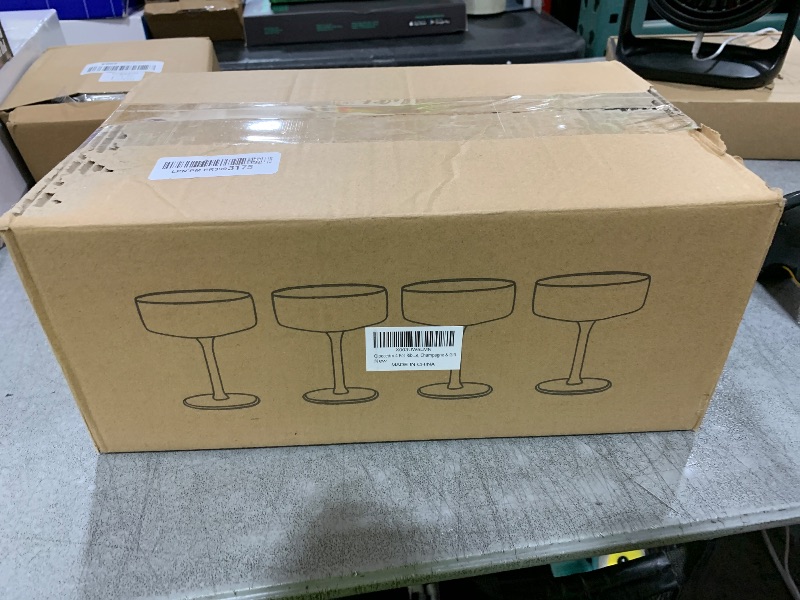 Photo 1 of Qipecedm 4 Pcs Ribbed Coupe Glasses, 10 oz Vintage Coupe Glass Set, Unique Martini Glass, Classic Cocktail Galssware, Bar Drinking Glasses Set Pefect for Cocktail, Wine, Champagne & Gift