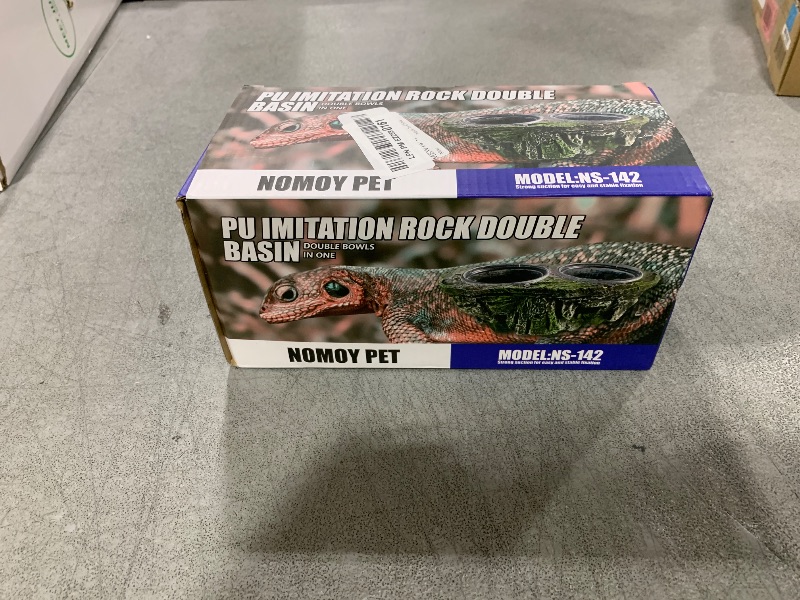 Photo 1 of PINVNBY Reptile Feeding Ledge Double Reptile Water Bowl and Food Dish Crested Gecko Feeding Ledge with Suction Cup for Bearded Dragon Lizard Chameleon Snake and Other Reptiles