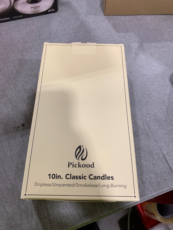 Photo 1 of Pickood New Burning Formula Unscented Dripless 10-Inch Taper Candles Set of 12 - Sage Green, for Wedding, Dinner - Smokeless, Long Burning - Hand Poured, Colored Tall Candlesticks - Verde Salvia