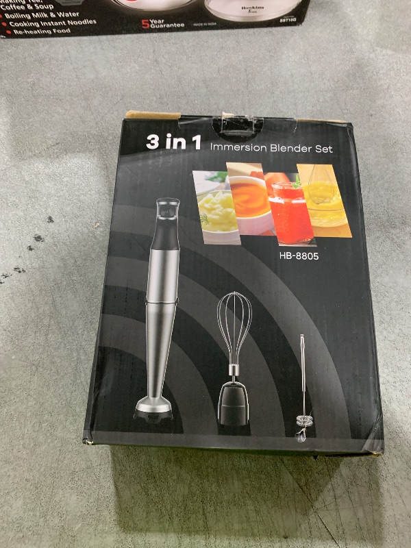 Photo 1 of Immersion Blender Handheld 1100W 3 in 1 Corded Stick Hand Blenders for Kitchen with Trigger Speed Control, with Whisk, Milk Frother Attachemnts, Perfect Emulsifier for Soup, Smoothie, Puree