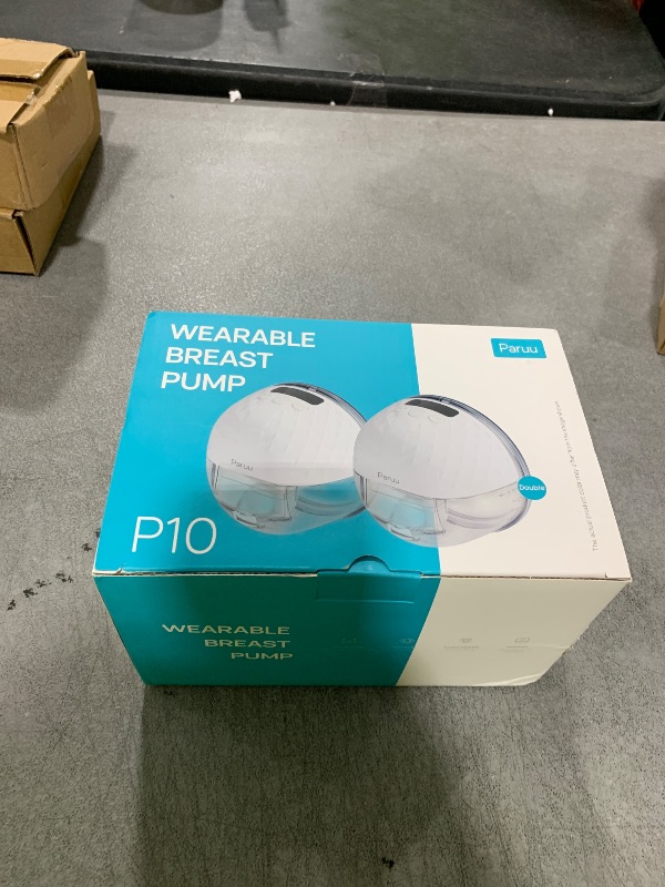 Photo 1 of Paruu P10 Hands Free Breast Pump Wearable, 338mmHg Strong Suction, Low Noise, 4 Modes & 9 Levels, Electric Breast Pump Portable, Smart Display, 19/21/24/28mm Insert/Flange, 2 Pack (White)