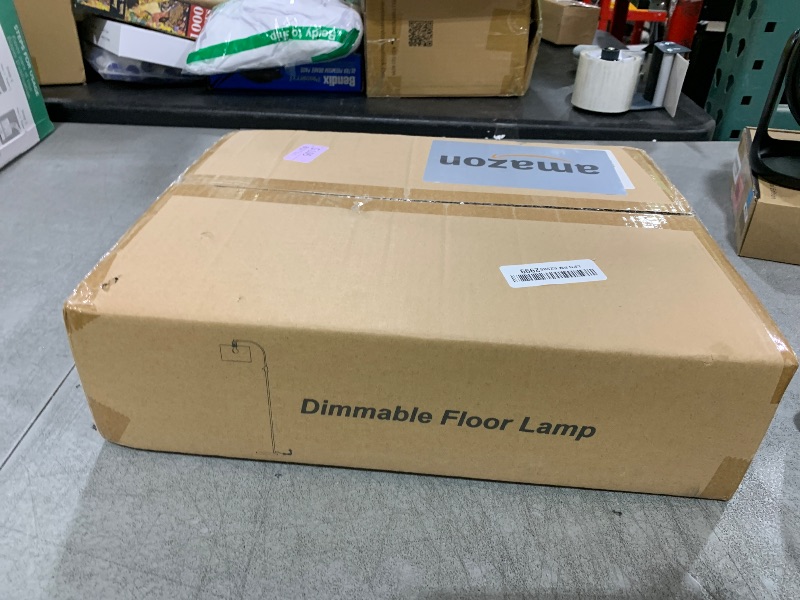 Photo 1 of ?Upgraded? Dimmable Gold Floor Lamp, 1200 Lumens LED Bulb Included, Arc Floor Lamps for Living Room Modern Standing Lamp with Linen Shade, Tall Lamp for Living Room Bedroom Office Reading Room Nursery