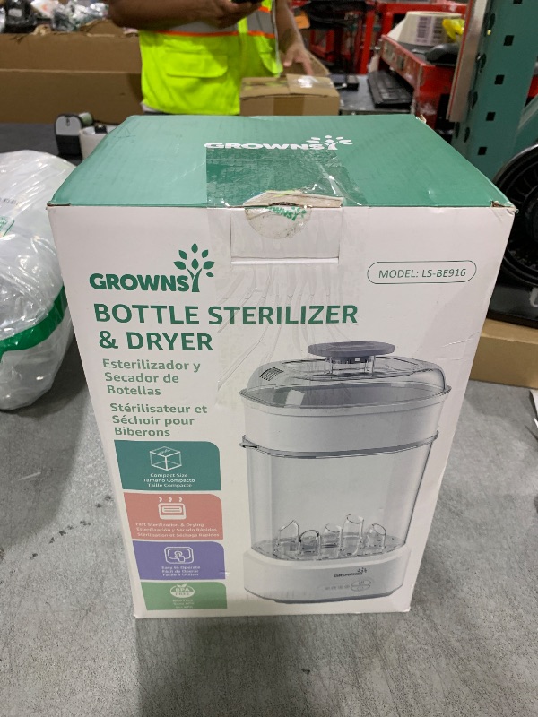 Photo 1 of GROWNSY Bottle Sterilizer and Dryer, Compact Electric Steam Baby Bottle Sterilizer (Esterilizador de Biberones), Bottle Sanitizer for Baby Bottles, Pacifiers, Pump Parts
