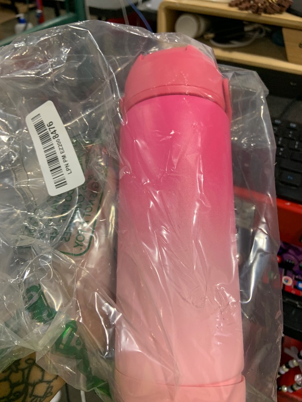 Photo 1 of BJPKPK Insulated Water Bottle with Straw Lid, 18oz Thermos Water Bottles with Soft Nozzle, Flex Handle & Non-slip Boot, BPA Free Leak Proof Stainless Steel Metal Thermos, Tumblers, Cups,Cherry