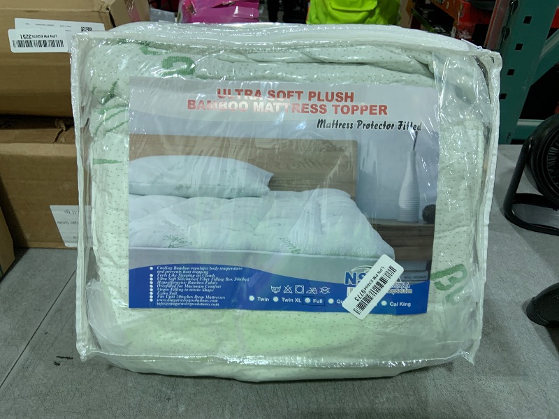 Photo 1 of Ultra Soft Full Size Mattress Topper - Viscose Made from Bamboo Pillow Top Mattress Pad for Back Pain Relief - Naturally Cooling for Hot Sleepers, Green