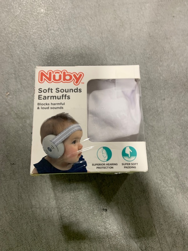 Photo 1 of Nuby Soft Sounds - Adjustable Baby Earmuffs for Protection Against Loud Noises, Ideal for Air Shows, Fireworks, In-Flight Travel, and More! White Only.