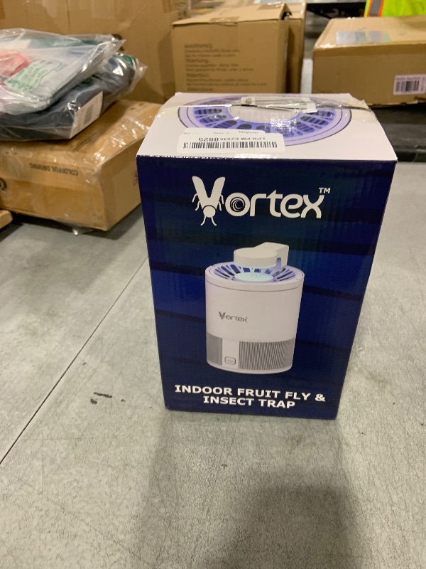 Photo 1 of Vortex Indoor Insect Trap - Catcher & Killer for Fruit Flies, Gnat, Mosquito, Moth - UV Light Non Zapper Suction Glue Board - Bug Light Fruit Fly Trap (White)