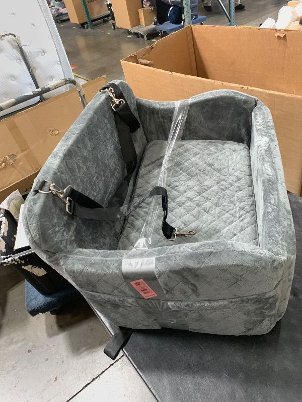 Photo 1 of Lealchum Dog Car Seat for Medium Sized Dog,Car Dog Bed with Adjustable Leashes,Comfort and Support with Memory Foam Filled,Safety Travel Per Car Seat with Non-Slip Bottom(Grey, Large)