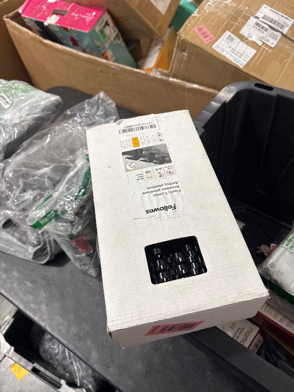 Photo 1 of Fellowes Plastic Comb Bindings BINDING,PLAS,1/2,100PK,BK FAX1860C (Pack of 8)