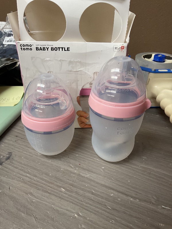 Photo 1 of Comotomo Natural Feel Bundle - 2 Items (Pink, 5oz + 8oz)