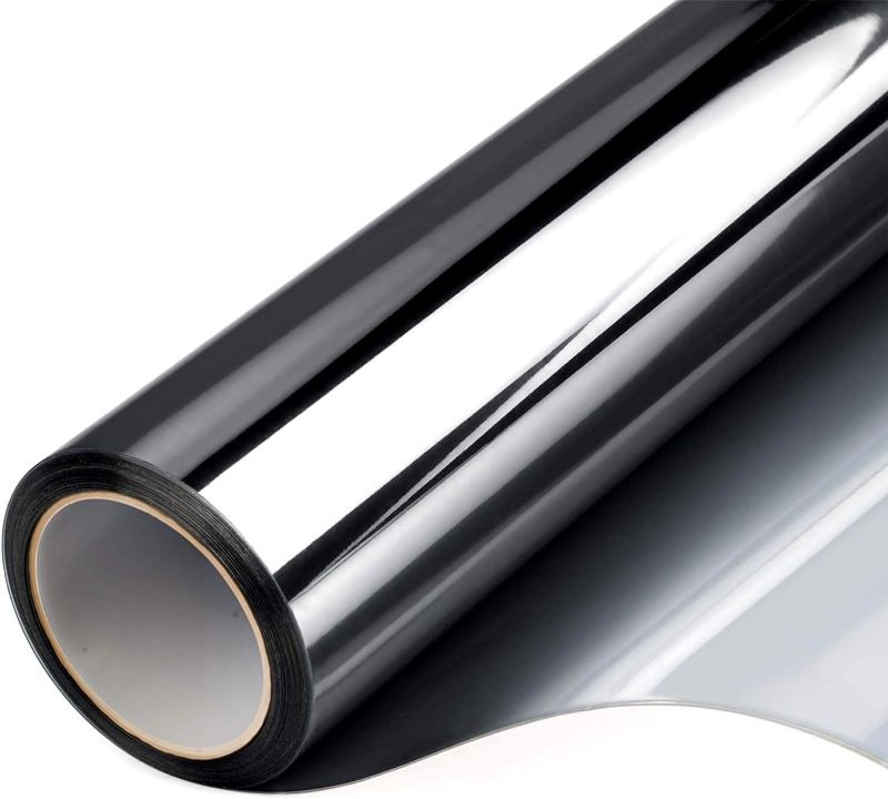 Photo 1 of FILMGOO One Way Privacy Window Film Mirror Window Tint for Home Daytime Privacy Heat Control Anti UV Static Cling Covers