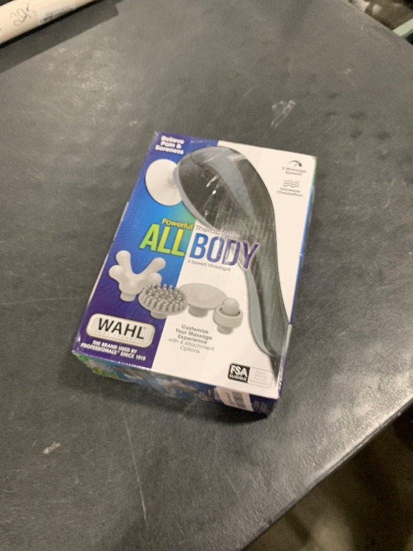 Photo 1 of Wahl All Body Corded Light Soothing Vibratory Massager with 4 Attachment Heads - Gentle Relief - Massage Tools for Back, Foot, Neck, and Leg Massage – FSA Eligible - Model 4120-600