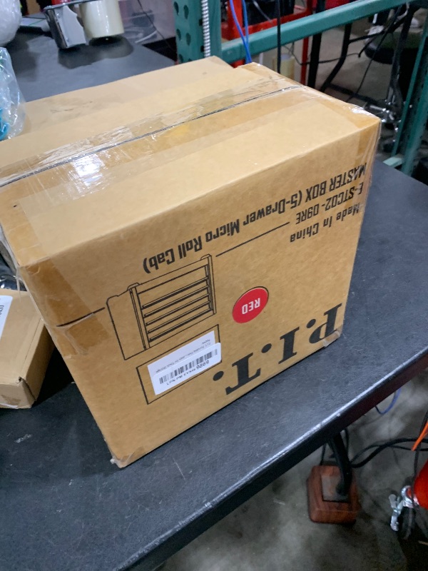 Photo 1 of P.I.T. Mini Red Tool Box, Portable 5-Drawer Micro Roll Cab Steel Tool Box with Liner, Red Small Tool Case for Tools Storage, Home DIY