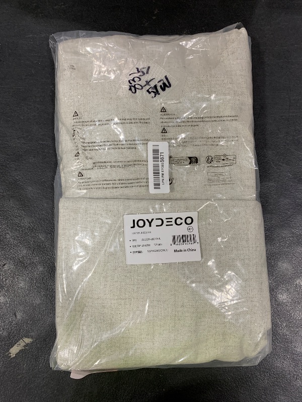 Photo 1 of Joydeco Blackout Curtains for Bedroom - Natural Linen Curtains 52" W x 84" L (Pack of 2), Thermal Insulated 100% Blackout 2 Panels Light Beige. Room Darkening Light Blocking Drapes for Living Room