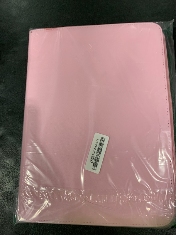 Photo 1 of Fabmaker 9-Pocket PU Cover Zipper Trading Card Collection Album - Sturdy 360 Side-Loading Binder for MTG, TCG, Sports Cards (Pink)