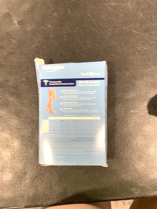 Photo 1 of Amazon Basic Care Medical Compression Stockings, 20-30 mmHg Support, Women & Men Thigh Length Hose, Open Toe, Beige, Medium (Previously NuVein)