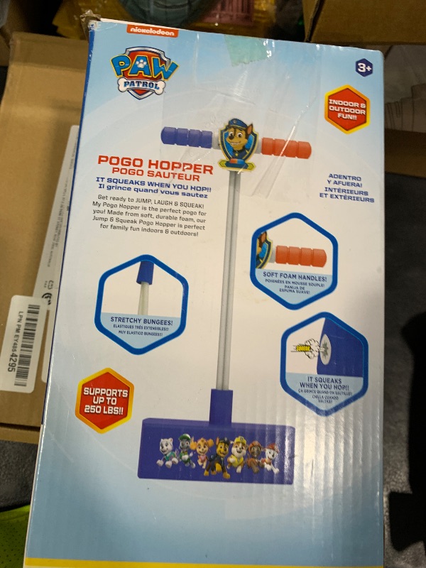 Photo 1 of Flybar My First Foam Pogo Jumper for Kids Fun and Safe Pogo Stick for Toddlers, Durable Foam and Bungee Jumper for Ages 3 and up, Supports up to 250lbs (Paw Patrol Chase)