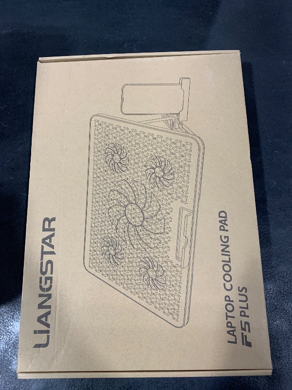 Photo 1 of LIANGSTAR Laptop Cooling Pad, Laptop Cooler Gaming 5 Quiet Fans with Large Metal Plate for 12-17.3 Inch Fan Stable Stand, 4 Modes RGB Light, 7 Height & Adjust Speed, 2 USB Port & Phone Holder