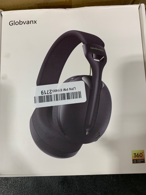 Photo 1 of Globvanx Wireless Gaming Headset for PS5, PS4, PC, Mac, Switch, 2.4GHz Gaming Headsets with Bluetooth 5.4, Hidden ENC Noise Canceling Mic, 35H Battery, 3D Spatial Sound, 3.5mm Wired - Black