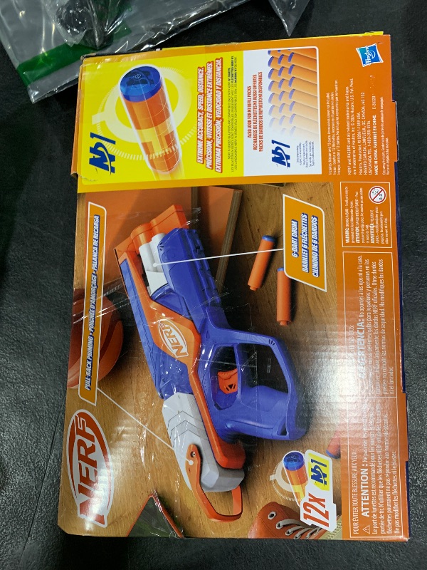 Photo 1 of NERF N Series Agility Blaster, 12 N1 Darts Compatible Only N Series Blasters, 6 Dart Drum, Kids Outdoor Games