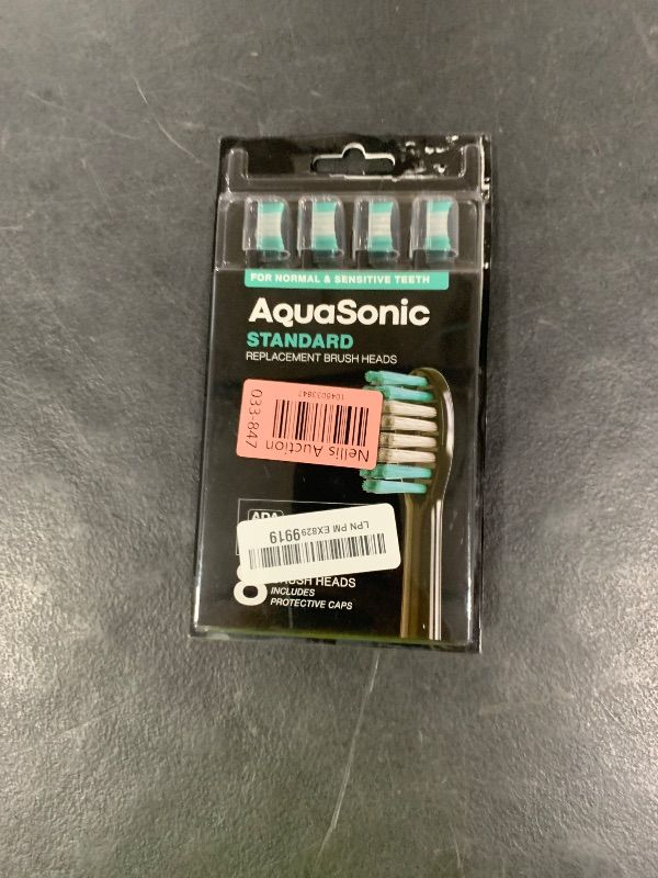 Photo 1 of AquaSonic Standard Replacement Brush Heads | ADA Accepted | for Normal & Sensitive Teeth | Compatible with Many AquaSonic Toothbrush Handles (8 Pack Black)